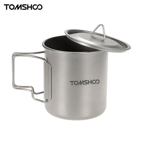 TOMSHOO Titanium Cup Camping Tableware 300/400/420ml Titanium Mug Picnic Heat-Resistant Water Cup with Bag Outdoor Cookware Tool ► Photo 1/1
