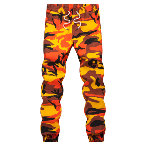Ins Orange Camouflage Jogger Pants Men Hip Hop Woven Casual Pants Tactical Military Trouser Pockets Cotton 2022 Sweatpants ► Photo 1/6
