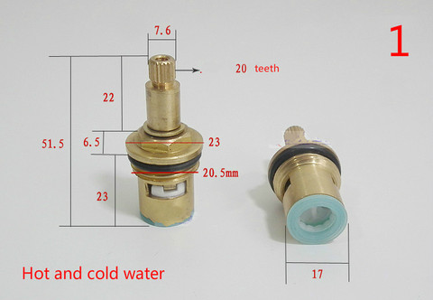 Replacement Brass Quarter Turn Tap Valves Ceramic Disc Cartridges 20 teeth 1/2
