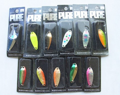 3.5g Spoon Lure Ice Fishing Lure Metal Bait False Bait Fishing Tackle Single Hook Copper Material 24 kind of color ► Photo 1/6
