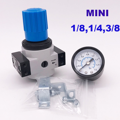 High quality Pneumatic air pressure regulator 1/8 1/4 3/8 inch MINI  type with pressure gauge air source treatment units ► Photo 1/5