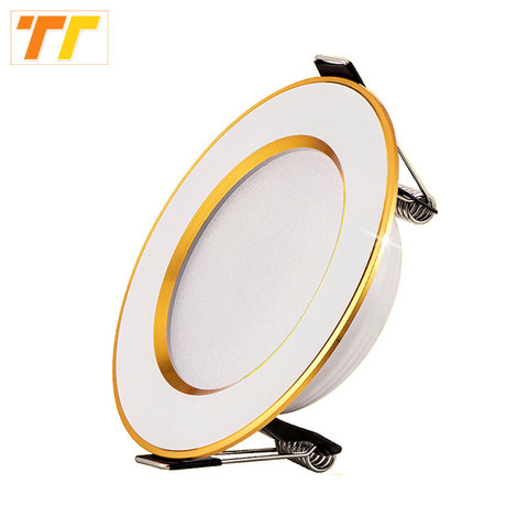 led downlight Golden circle 3w 5w 9w 12w 15w 18w 230V 220V ceiling recessed grid downlight round led panel light free shipping ► Photo 1/6