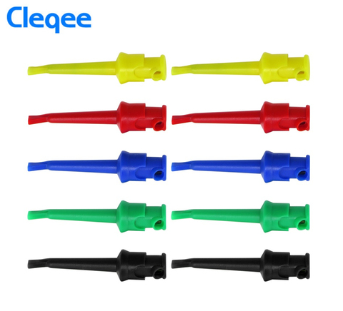Cleqee P5002 10pcs Multimeter Good quality Test Hook Clip Lead Wire Kit Grabbers Test Probe SMT/SMD IC D20 Cable Welding ► Photo 1/4