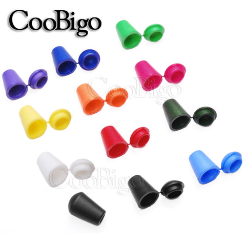 50pcs Colorful Plastic Cord Ends Bell Stopper With Lid Lock Toggle Clip Paracord Clothes Bag Sportswear Shoelace Rope Parts ► Photo 1/6