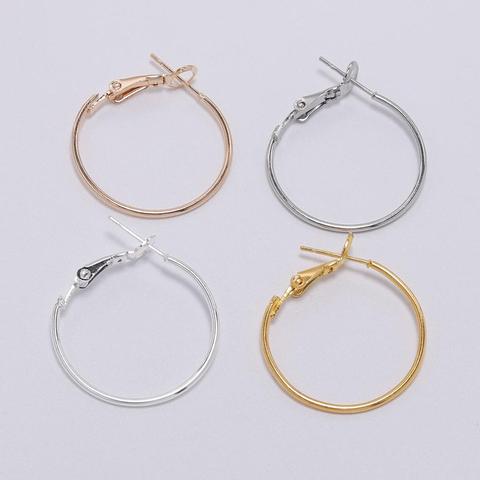 10Pcs/Lot 30 40 50 60 70mm Gold Round Big Hoop Earrings Accessories Exaggerated Hoop Ear For DIY Jewelry Making Finding ► Photo 1/6