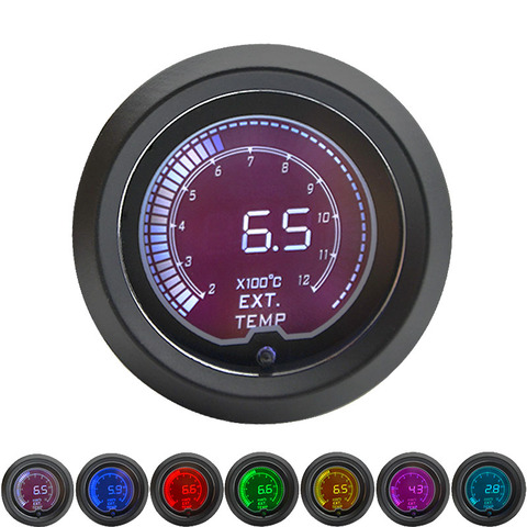 52mm Exhaust Gas Temp Gauge EGT Gauge LCD Digital 7 Color Display With Sensor ► Photo 1/6