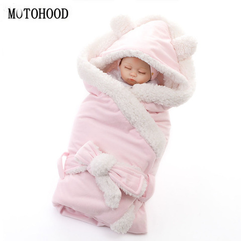 MOTOHOOD Winter Baby Boys Girls Blanket Wrap Double Layer Fleece Baby Swaddle Sleeping Bag For Newborns Baby Bedding Blanket Kid ► Photo 1/6