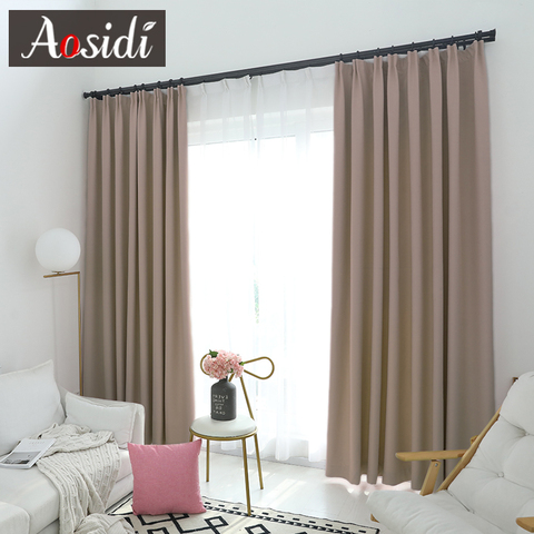 Modern blackout curtains for Living room Bedroom Window Solid color cloth Curtains Ready Made finished drapes Blinds Custom made ► Photo 1/6