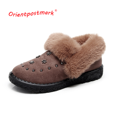 Snow Suede Ankle Boots Women Flats Winter Warm Winter Short Boots New Suede  Boots Women Shoes Fur Plush Suede Shoes Black Brown ► Photo 1/6