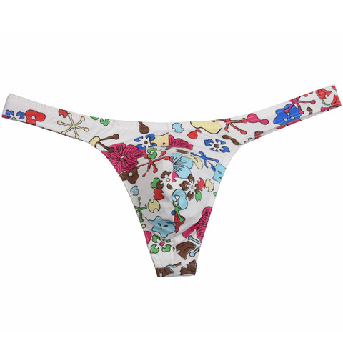 Sexy Flowery Printing Comfy Cotton New Arrival Bikini Men's Thongs&G-Strings Fashion Male Thong Underwear Men Tanga Cool T-Back ► Photo 1/6