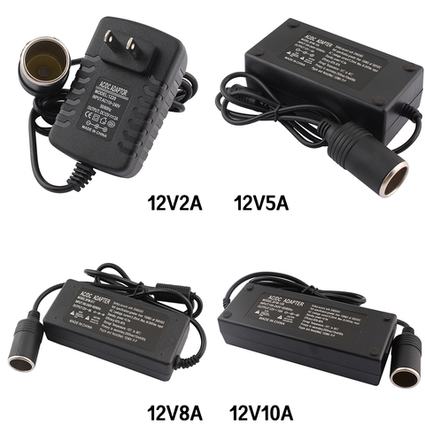 AC Adapter,DC 110V 220V to 12V 2A 5A 8A 10A Power Adapter,Car Cigarette lighter Converter inverter,220V 12V lighter With EU Plug ► Photo 1/6