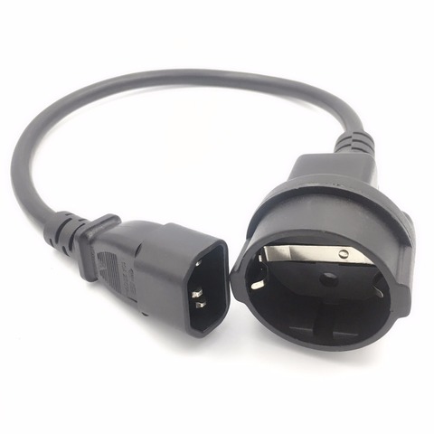 UPS PDU Power Extension Cord IEC 320 C14 Male To Schuko CEE7/4 European Female Adapter Cable 30cm ► Photo 1/2
