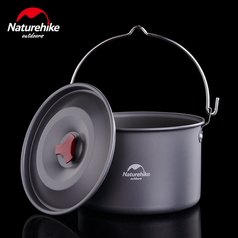 Naturehike 4L Camping Cookware Pot Outdoor Tableware For Tourism 4-6 Person Lightweight Camping Pot With Hook Picnic Tableware ► Photo 1/5