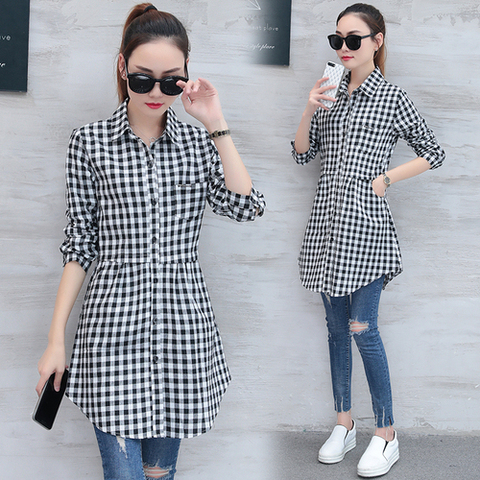 Women Shirts Korean Fashion Long Cotton Plaid Shirts Women Elegant Slim Long Sleeve Spring Autumn Office Ladies Plaid Shirts - Price history & Review | AliExpress Seller - Hanzhu Store | Alitools.io Women Shirts Korean Fashion Long Cotton Plaid Shirts Women Elegant Slim Long Sleeve Spring Autumn Office Ladies Plaid Shirts - Price history & Review | AliExpress Seller - Hanzhu Store | Alitools.io