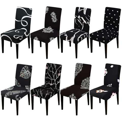 1 Piece Black Color Chair Cover Slipcovers Stretch Removable Dining Seat Chair Covers Hotel Banquet Restaurant Housse De Chaise ► Photo 1/6