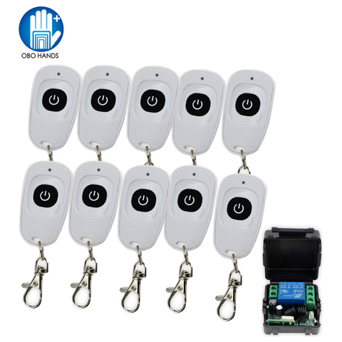 DC12V 1CH wireless remote control white plastic 315/433MHz 50 meters for access control system door electronic lock single door ► Photo 1/6