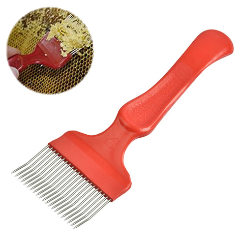 DLKKLB 1Pc Good Quality 21 Pin Stainless Steel Tines Comb Uncapping Fork Scratcher Apiculture Cut Honey Fork Bee Beekeeping Tool ► Photo 1/6