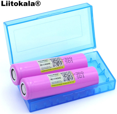 2PCS Liitokala  New ICR18650 30Q 18650 3000mAh lithium Rechargeable battery For E-cigarette Batteries +Storage box ► Photo 1/4