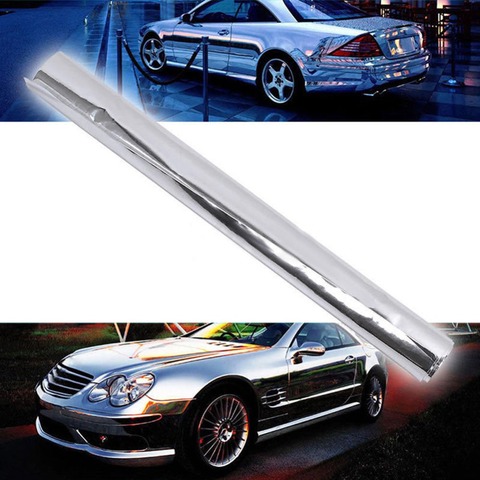 3D Car Body Sticker Vinyl Film Car Silver Chrome Glossy Color Vehicle Electro Caoring Vinyl Film Decal Car Styling Accessories ► Photo 1/6