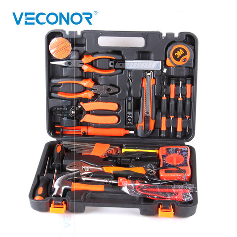 35pcs Electrician Hand Tool Set Kit Household Tool Kit Saw Screwdriver Hammer Tape Measure Wrench Plier ► Photo 1/6