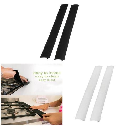 2pcs Silicone Kitchen Stove Counter Gap Cover Oven Guard Spill Seal Slit  Filler