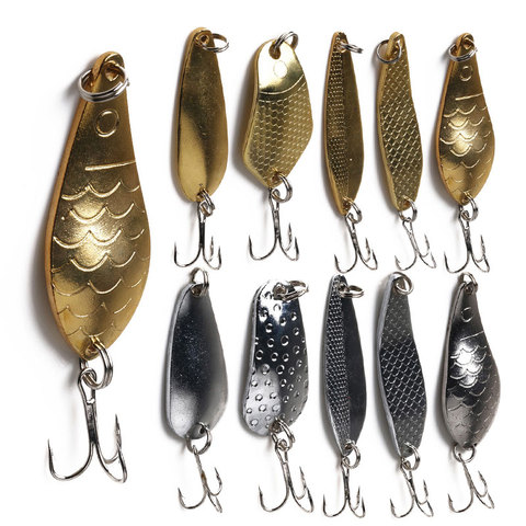 2pcs Metal Spinner Spoon Fishing Lure Hard Baits Silver Sequins Noise Paillette Treble Hook Tackle 10/10.5/14/16.5/20g ► Photo 1/6