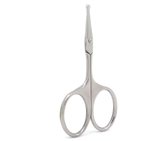 Round Head Safety Cuticle Manicure Scissors Professional Small Clipper Eyebrow Man's Nose Hair Cut Trimming tweezers ► Photo 1/6