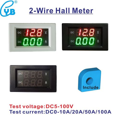 YB4835HVA Hall DC Voltmeter Ammeter 0-10A 20A 50A 100A LED Voltage Current Digital Meter 5-100V Ampere 12V Volt Amp Amperemeter  ► Photo 1/6