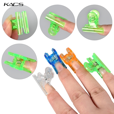 KADS Nail Form Multi Function C Curve Pinching Clips Clamp 4 Colors Acrylic Nails Pinchers Professional Nail Extension Tool ► Photo 1/6