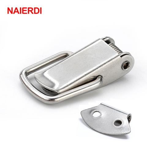 5PCS NAIERDI J107 Hardware Cabinet Boxes Spring Loaded Latch Catch Toggle 46*21 Mild Steel Hasp For Sliding Door Simple Window ► Photo 1/6