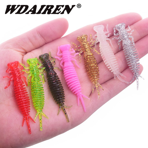 10PCS Silicone Fishing Lures 55mm 1.2g Soft Lure Pesca Artificial salt odor Bait Crazy Flapper Carp Wobblers For Fishing Tackles ► Photo 1/6
