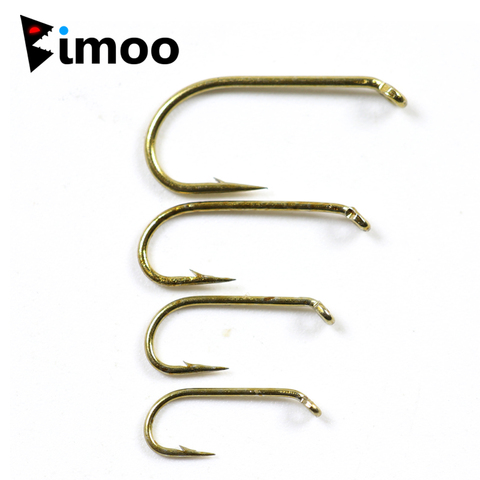 Bimoo 50pcs Fly Fishing Wet Fly Hook 2X Strong Wire Nymph Hook Bronze Finish Fly Tying Material Size 8 10 12 14 16 ► Photo 1/6