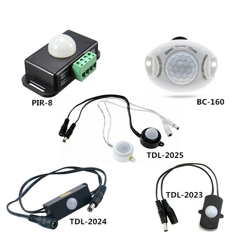 1pcs Automatic Body Infrared PIR Motion Sensor Switch Human Motion Sensor Detector Switch DC 5V 12V 24V For 5050 3528 Led Strip ► Photo 1/5