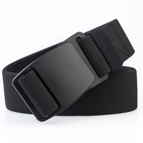 Tactical men's elastic Belt black Plastic Buckle Army Military Adjustable Outdoor Waistband Plastic Fastener Leisure Belts blue ► Photo 1/6