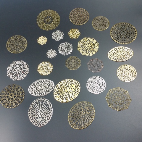 Filigree Metal Ellipse decoration  For Jewelry Making DIY Accessories ► Photo 1/2