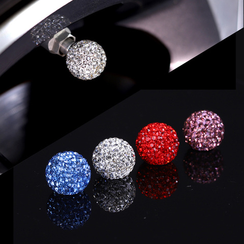 4Pcs/Lot Bling Rhinestone Universal Car Tire Valve Caps Crystal Diamond Shining Dustproof Valve Stem Caps Car Accessories ► Photo 1/6