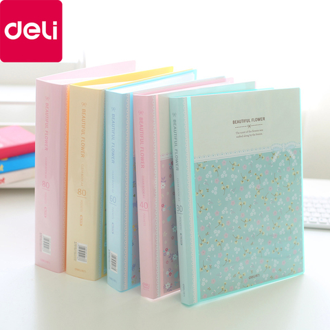 Deli Fresh Flower Paper File Holders A4 Document Holder Paper Folder Storage Binder Pouch Package Office School 30/40/60/80pages ► Photo 1/6