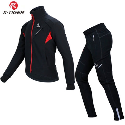 X-TIGER Cycling Jersey Winter Thermal Fleece Cycling Clothing Windproof Waterproof Bicycle Reflective Cycling Jacket Sportswear ► Photo 1/6