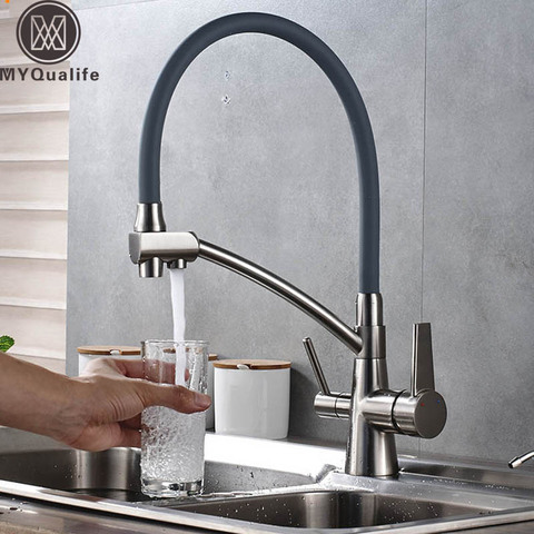Brand New Kitchen Sink Faucet Tap Pure Water Filter Mixer Crane Dual Handles Purification Kitchen Hot and Cold Faucet ► Photo 1/6
