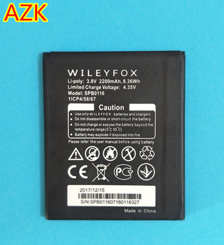 AZK New 2200mAh SPB0116 Battery for Wileyfox Spark / Spark+ SPB0116 phone battery ► Photo 1/6