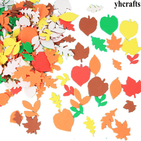 1bag/LOT.Autumn leaf foam stickers Wall stickers,Early educational diy toys kindergarten crafts Activity items Handmade crafts ► Photo 1/4