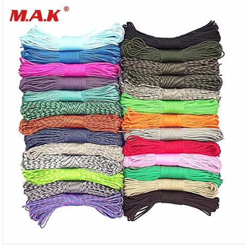 Outdoor Camping Climbing Pure Color 550 Paracord 8 m 25/50/100 Feet Parachute Cord Lanyard III 7 Strand Core ► Photo 1/6
