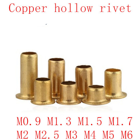 100-500pcs M0.9 M1.3 M1.5 M1.7 M2 M2.5 M3 m4 m5 m6 Tubular Rivets Double-sided Circuit Board PCB Nails Copper Hollow Rivet ► Photo 1/1