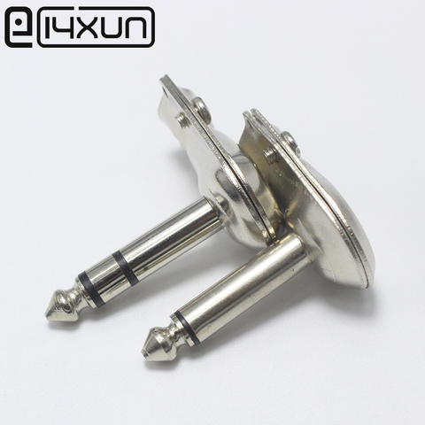 1Pcs Metal Right Angle 6.35 90 Degree 2/3 Pole Mono/Stereo Jack Plug 6.35mm Guitar Phone Amplifier Connector ► Photo 1/5