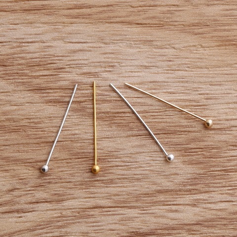 500Pcs/lot 20x0.5mm Silver Gold KC Gold Rhodium Copper Ball Head Pins Needles For Beads Earring Jewelry Findings Ornament ► Photo 1/5