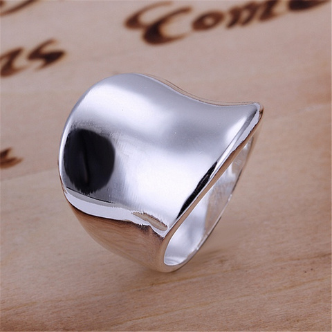 R52 Christmas gift free shipping wholesale Fashion Thumb smooth silver color ring high quality fashion classic Jewelry ► Photo 1/4