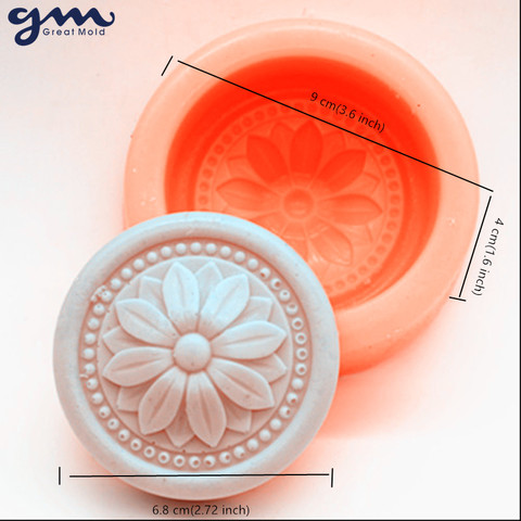 Great-Mold Round Flower Silicone Soap Mold Handmade Silicone Mold for Soap Making ► Photo 1/1