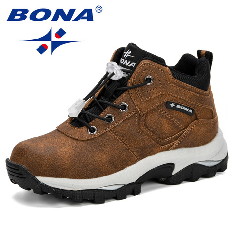 BONA Boys Girls Fashion Sneakers Children School Sport Trainers Synthetic Leather Kid Casual Skate Stylish Designer Shoes Comfy ► Photo 1/6