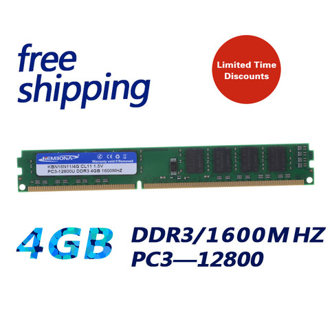 KEMBONA Brand New Sealed DDR3 4GB 1600MHZ / PC3 12800 4GB Desktop RAM Memory compatible with DDR3 1333 1066 MHz ► Photo 1/3