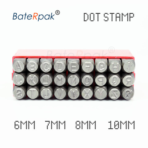 6/7/8/10mm A-Z Dotted steel seal,BateRpak car chassis Steel word punch stamp/matrix do stamp letters,27pcs/box ► Photo 1/3